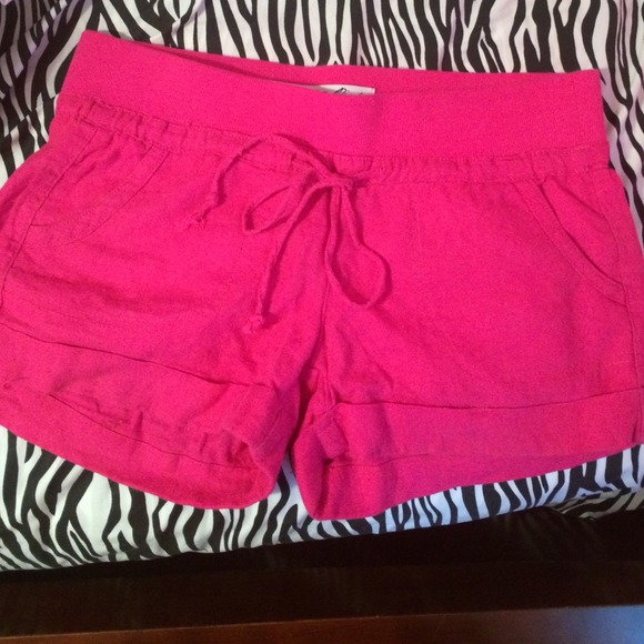 Pink linen shorts💖