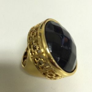 Trina Turk Black Statement Ring-Size 8