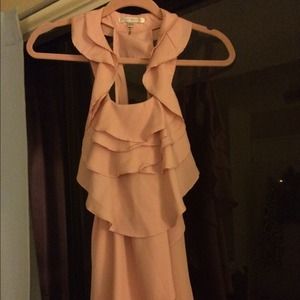 Dusty rose ruffle with open back top