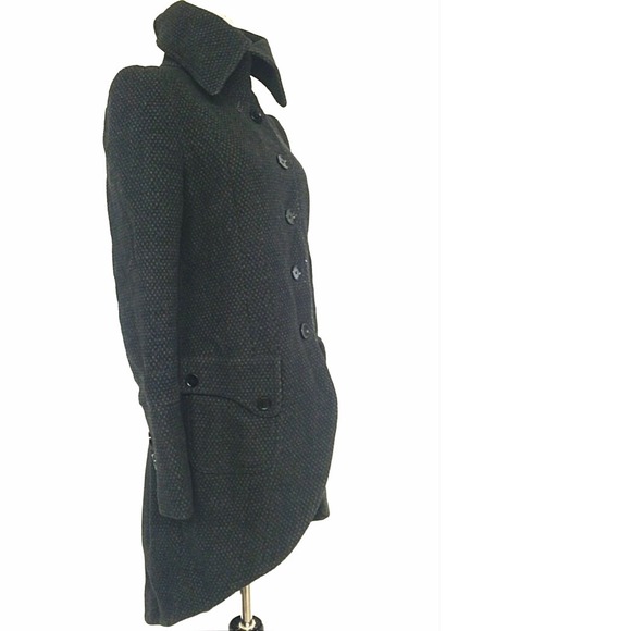 SOLD PATRIZIA PEPE DARK GREY & BLACK WOOL COAT ITM - Picture 3 of 4