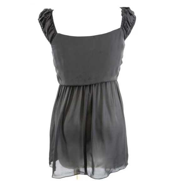 D10 Di Vita Black 100% Silk Babydoll Blouse Medium - Picture 2 of 4