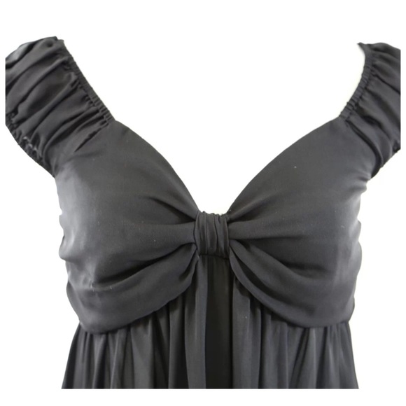 D10 Di Vita Black 100% Silk Babydoll Blouse Medium - Picture 4 of 4