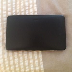 Black and leopard Lodis leather wallet/clutch.