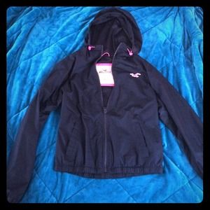 black HOLLISTER windbreaker-type jacket M