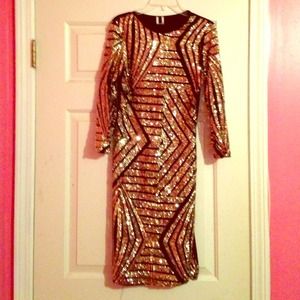 A Gold Sparkly Sequin Dress