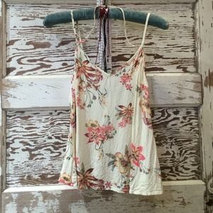 Strappy Cream And Pink Floral Top