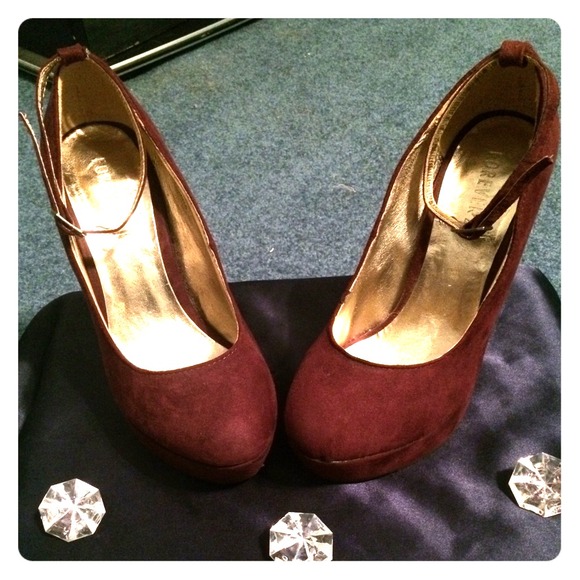 Wine colored platform heels