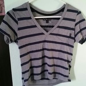 Vans Navy blue striped crop top