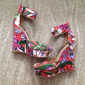 Forever 21 Shoes - Forever 21 floral wedges Forever 21 Shoes - Forever 21 floral wedges