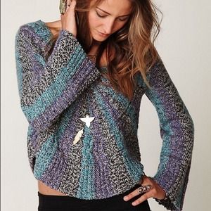 Free People Blue Pinwheel Sweater