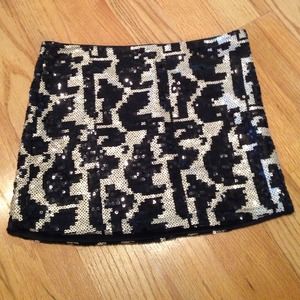 Black and gold sequin skirt