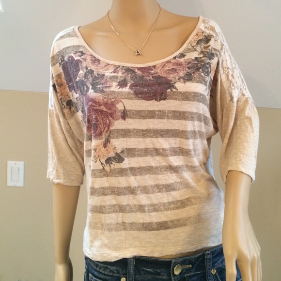 Floral And Lace Top Bundle with tanks & 2 pj tees
