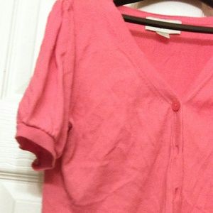 Coral cap sleeve sweater cover