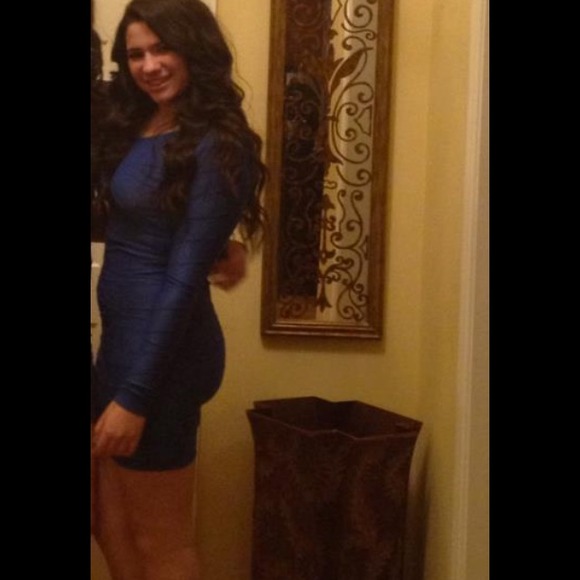 Blue One Shoulder Body-con Dress - Picture 1 of 1