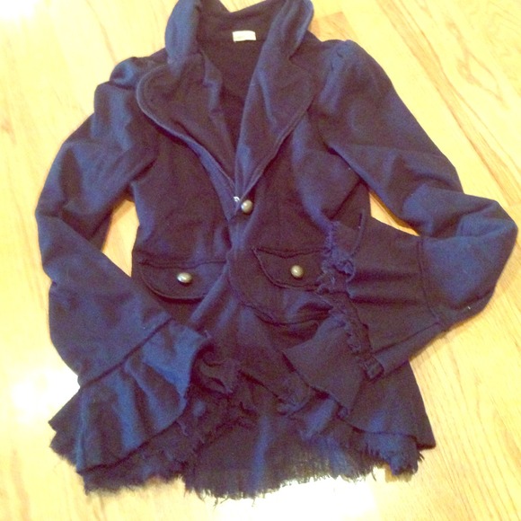 Black ruffled jacket