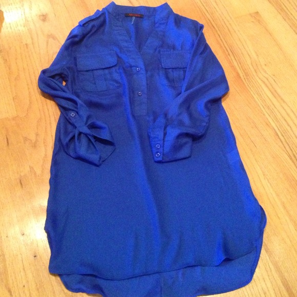 Royal blue silk top