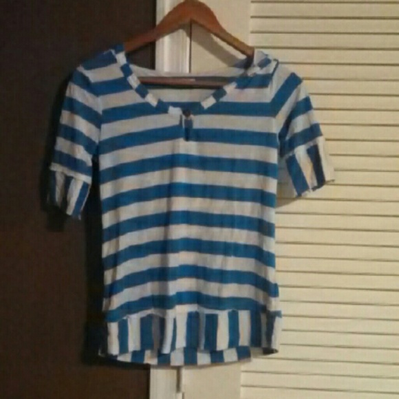 Moving, make offer! Striped hooded shirt