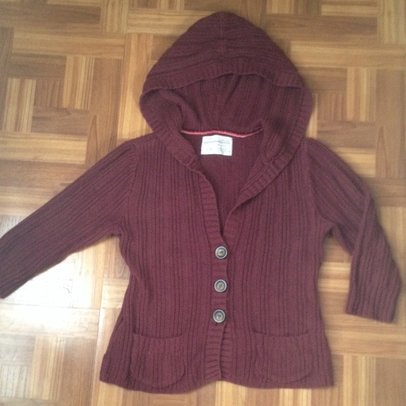 Aeropostale burgundy knitted sweater - Picture 1 of 3