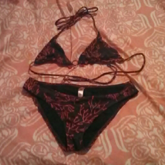 Moving, make offer! Coral and brown string bikini