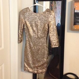 Tobi Gold Sequin Sparkler Dress