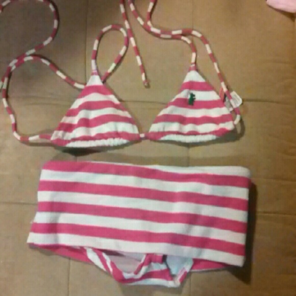 Moving, make offer! Pink and white striped bikini