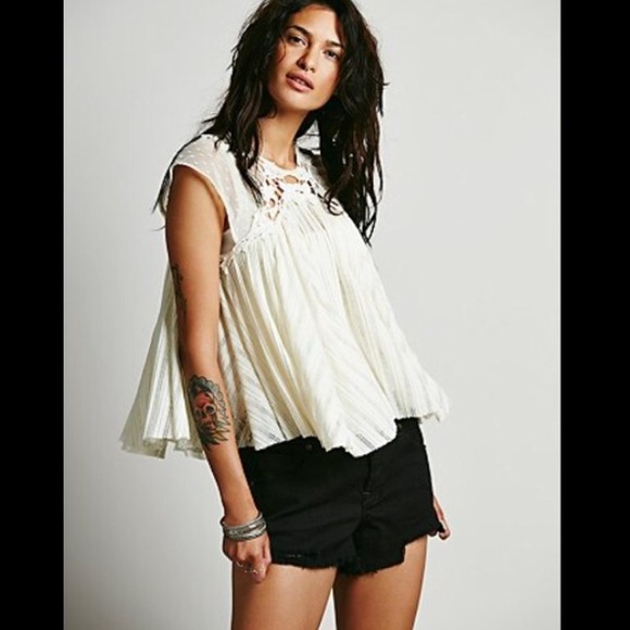 💜bundled Free People lace ivory top - Picture 2 of 4