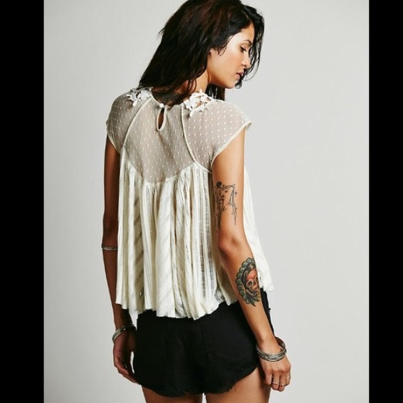 💜bundled Free People lace ivory top - Picture 3 of 4