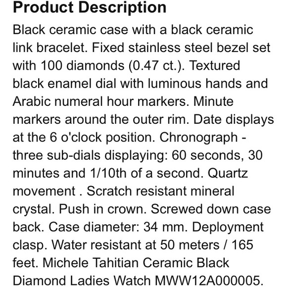 SOLD LOCALLY Tahitian black ceramic & diamond - Picture 4 of 4