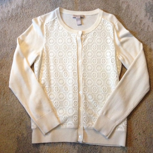 Banana Republic Sweaters - Banana Republic Lace Front Cardigan