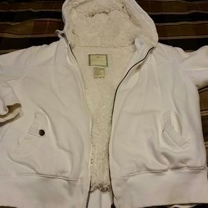 Off white fur hoodie