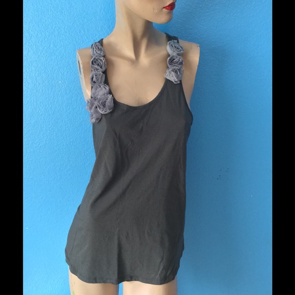 Elle Tops - Dark Gray Racerback Tank
