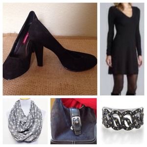 Chinese Laundry black  suede pumps with 4" heel