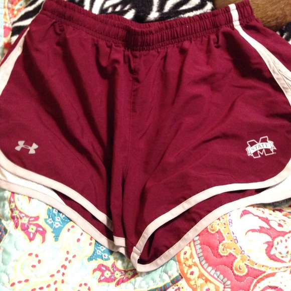 Maroon Mississippi state underamour shorts!
