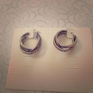 Lia Sophia gold hoop earrings.