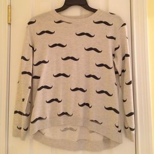High low mustache sweater / sweatshirt