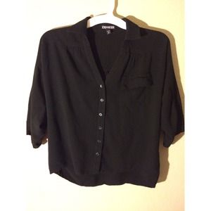 Black high low express blouse