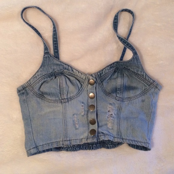 Top Shop jean crop top