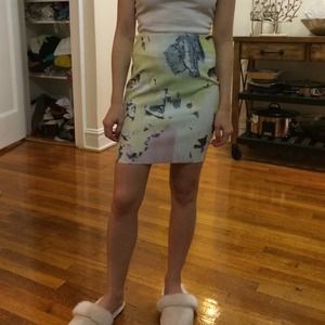 Zara Watercolor tight mini skirt