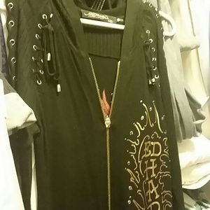 Ed Hardy hooded sweater dress