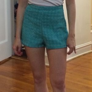 Teal houndstooth American apparel shorts