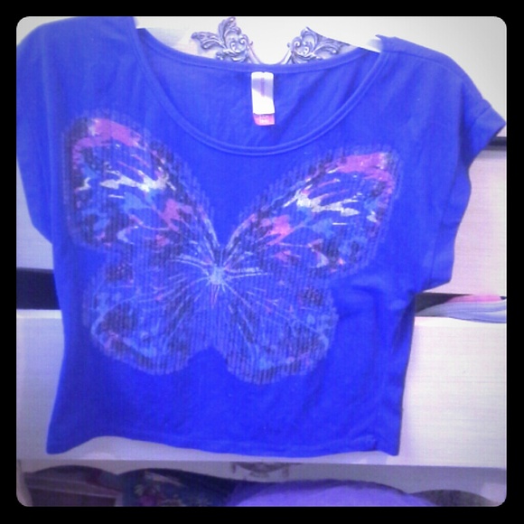 Super cute blue butterfly shirt