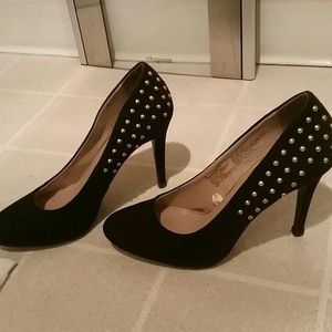 Black and gold studded high heels