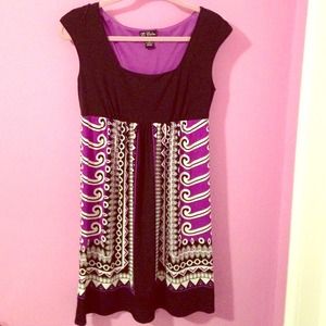 Purple and black tshirt dress