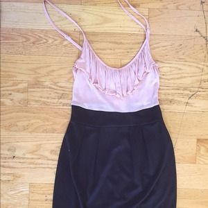 Super cute blush and black pencil skirt dress