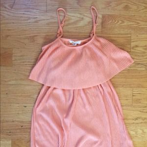 Peach Pleated Dress