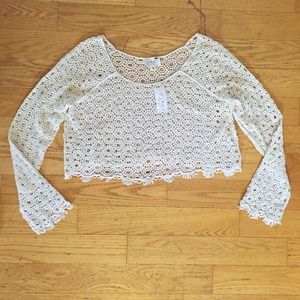 Long sleeve Crochet crop top