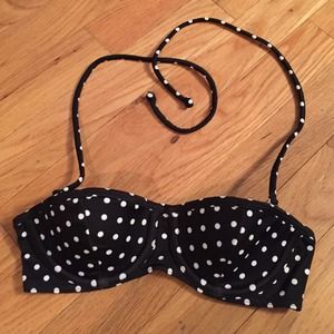 VS Black w/ white polka dot boudoir bikini top