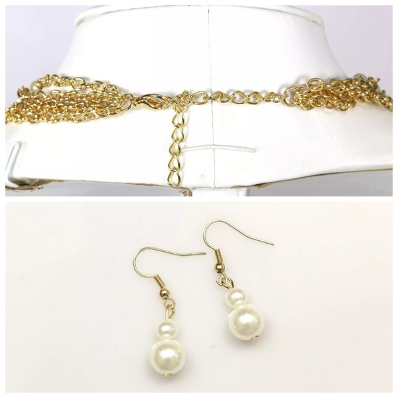 TS 5 Strand White Faux Pearl Necklace - Picture 4 of 4