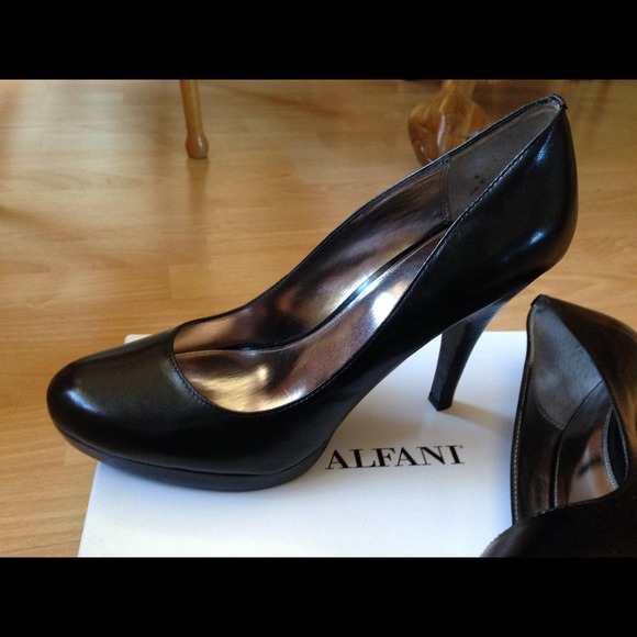 Alfani black leather high heels