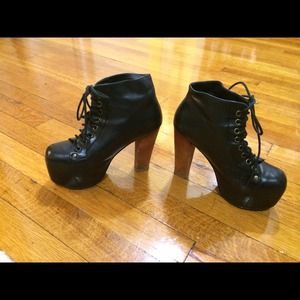 Jeffrey Campbell black lita booties with box
